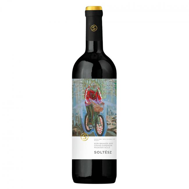 Ostoros Bor Soltesz Egri Bikaver Grand Superior Pajados-Dülö | 0,75 l Bild 1 Ostoros Bor Soltesz Egri Bikaver Grand Superior Pajados-Dülö Rotwein Cuvee aus Ungarn.