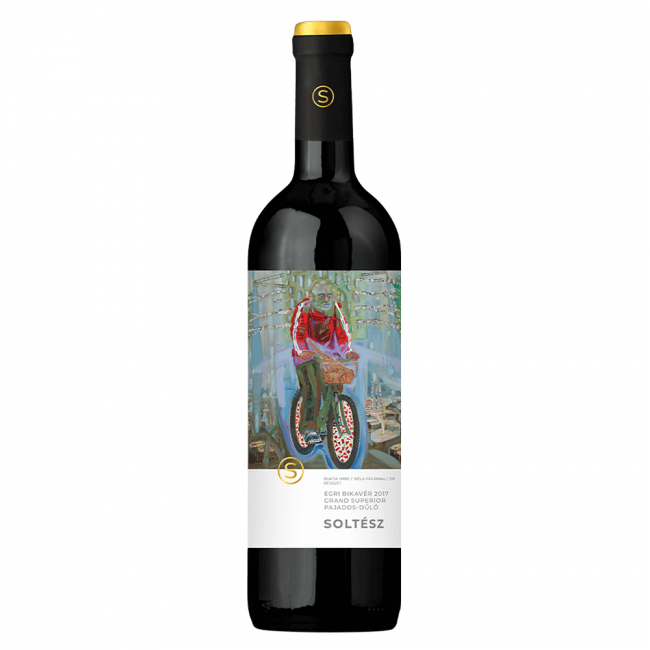 Ostoros Bor Soltesz Egri Bikaver Grand Superior Pajados-Dülö Rotwein Cuvee aus Ungarn.