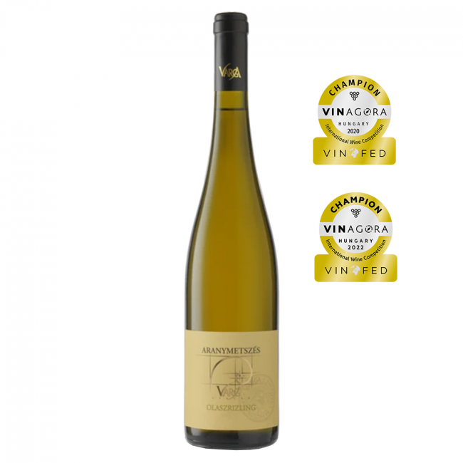 Varga Aranymetszes Olaszrizling Riesling szaraz aus Ungarn.