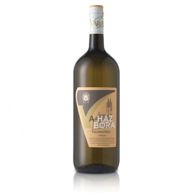 Varga Ház Bora Muskotály Muscateller feledes Hauswein aus Ungarn.